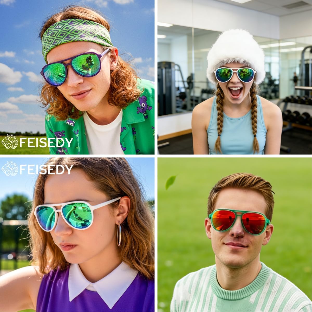商品图片 37 | B0FY6J455M | FEISEDY Polarized Aviator Sunglasses for Men Women Trendy Sports B0324 | 100% UV400 protection, HD TAC lenses, Lightweight & durable, Driving, Hiking, Fishing, 50% recycled materials