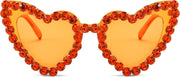 ÉÌƷͼƬ 13 | B0CDXC8YD5 | FEISEDY Heart Shaped Sunglasses for Women, Trendy Diamond Love Eyeglasses Fashion, Crystal Trim Jeweled Frame Party B2318