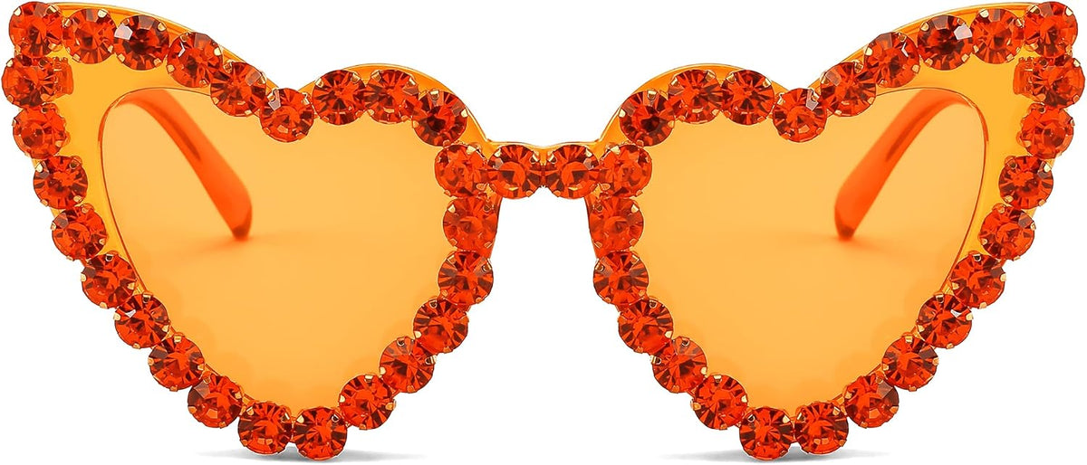 ÉÌƷͼƬ 13 | B0CDXC8YD5 | FEISEDY Heart Shaped Sunglasses for Women, Trendy Diamond Love Eyeglasses Fashion, Crystal Trim Jeweled Frame Party B2318