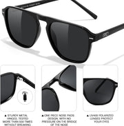 ÉÌƷͼƬ 45 | B0F4D461TF | FEISEDY Polarized Aviator Mens Sunglasses Square Modern Women Vintage Style Acetate Frame UV400 B0191