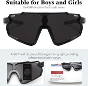 ÉÌƷͼƬ 52 | B0D6XZ67Q2 | FEISEDY Kids Teens Baseball Polarized Sunglasses Lightweight Frame UV400 Sports Cycling Shades for Boys Girls B0190