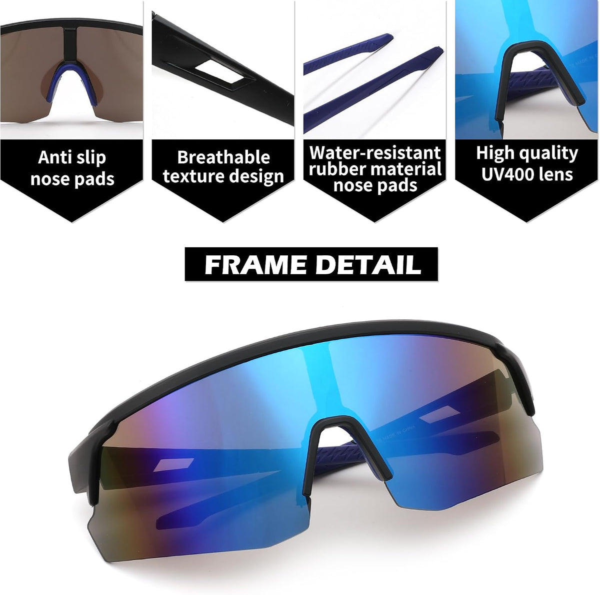 ÉÌƷͼƬ 29 | B0CSDCDBR7 | FEISEDY Cycling Sunglasses for Men Women, Sports Glasses for Youth Running Baseball Shades UV400 Protection B0108