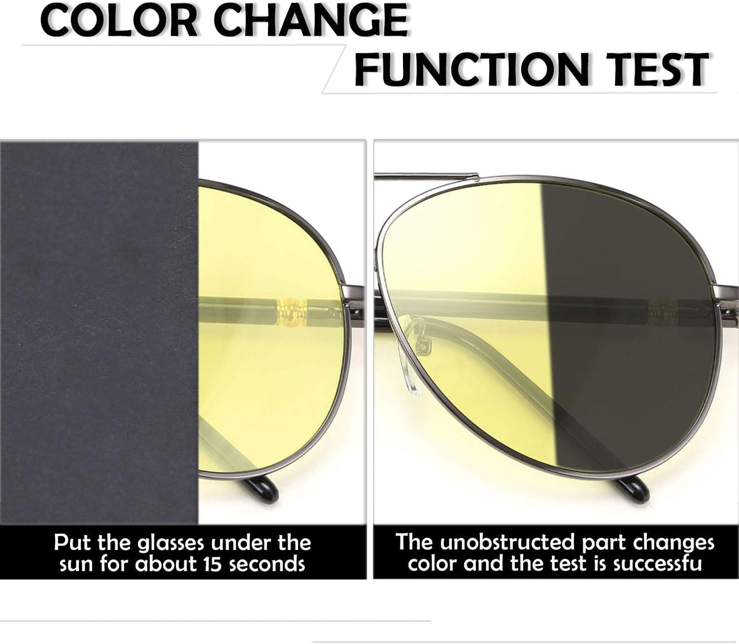 商品图片 6 | B08GCRH9HB | FEISEDY Aviator Polarized Night Driving Sunglasses Anti Glare Yellow Lens B2668