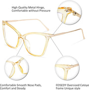 ÉÌƷͼƬ 38 | B07KK3P4KT | FEISEDY Oversized Cat Eye Glasses Frame with Clear Lenses Eyewear for Women B2460
