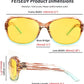 商品图片 93 | B081YY5RM3 | FEISEDY Classic Womens Night Glasses Driving Anti Glare Wrap Around Yellow Sunglasses B2548