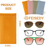 ÉÌƷͼƬ 5 | B0FGXSSRD3 | FEISEDY 4Pack Squeeze Top Sunglasses Cases, PU Leather Spring Closure Eyeglasser, Organizer Bag Portable Pocket Glasses Case