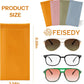 商品图片 5 | B0FGXSSRD3 | FEISEDY 4Pack Squeeze Top Sunglasses Cases, PU Leather Spring Closure Eyeglasser, Organizer Bag Portable Pocket Glasses Case