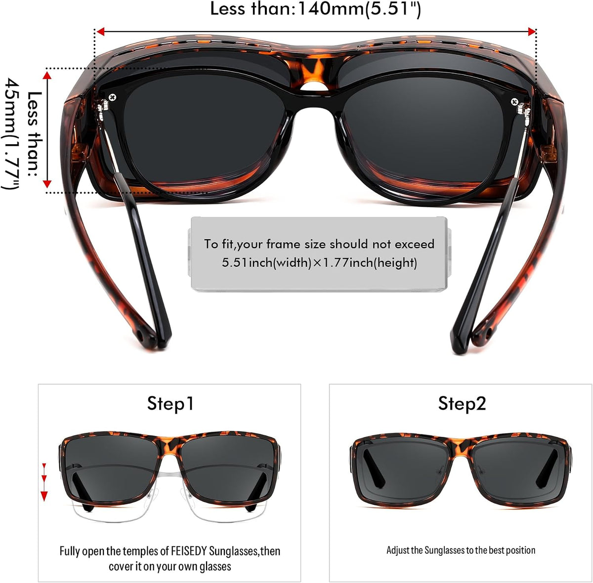 ÉÌƷͼƬ 12 | B0GR4T274K | FEISEDY Polarized Fit Over Glasses Sunglasses Driving Outdoors B0330