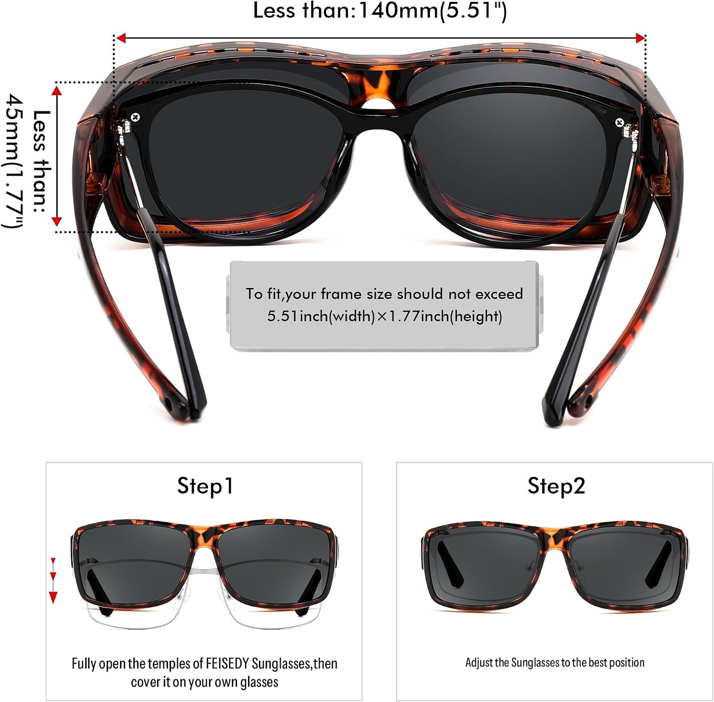 商品图片 12 | B0GR4T274K | FEISEDY Polarized Fit Over Glasses Sunglasses Driving Outdoors B0330