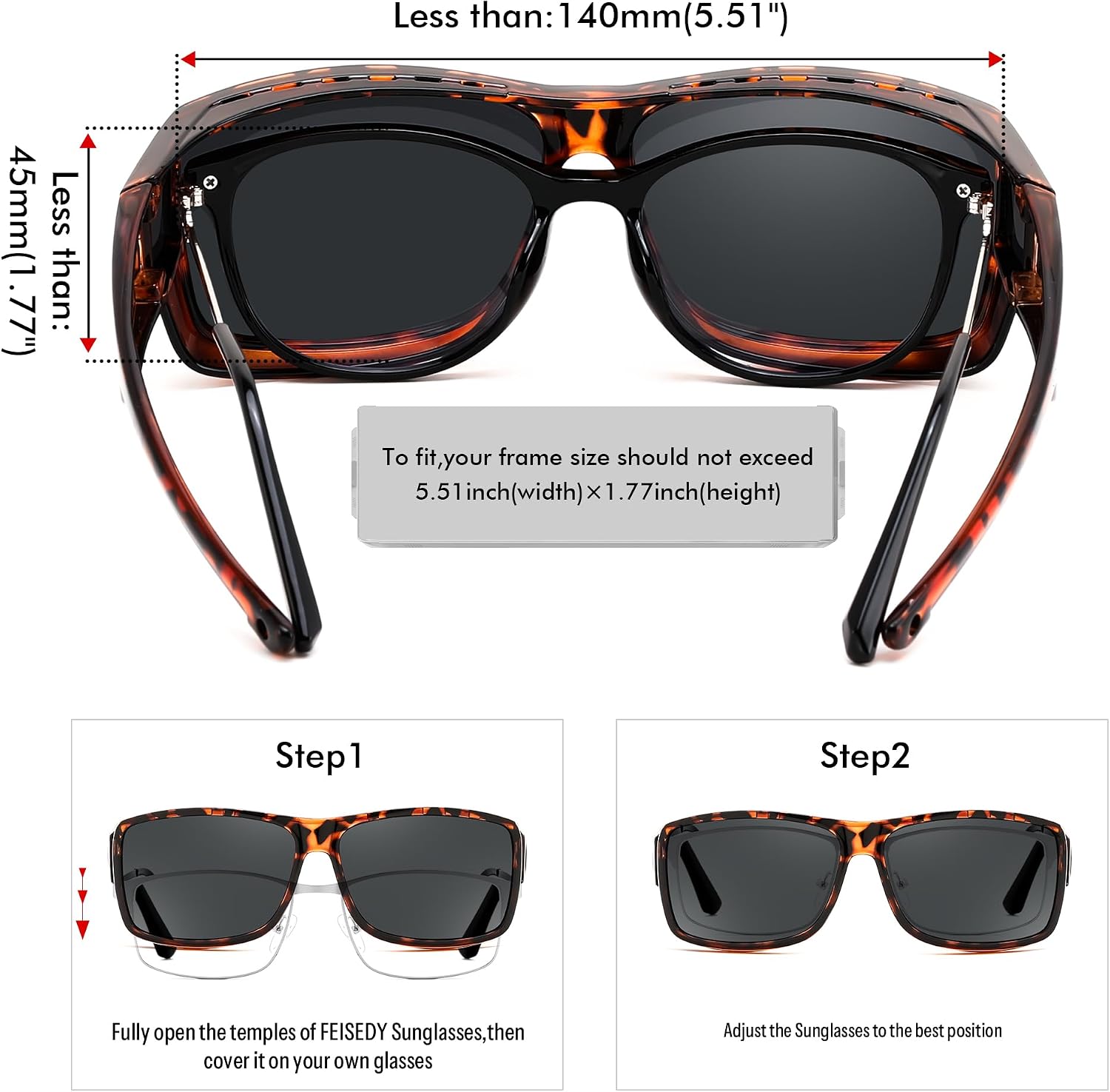 商品图片 12 | B0GR4T274K | FEISEDY Polarized Fit Over Glasses Sunglasses Driving Outdoors B0330