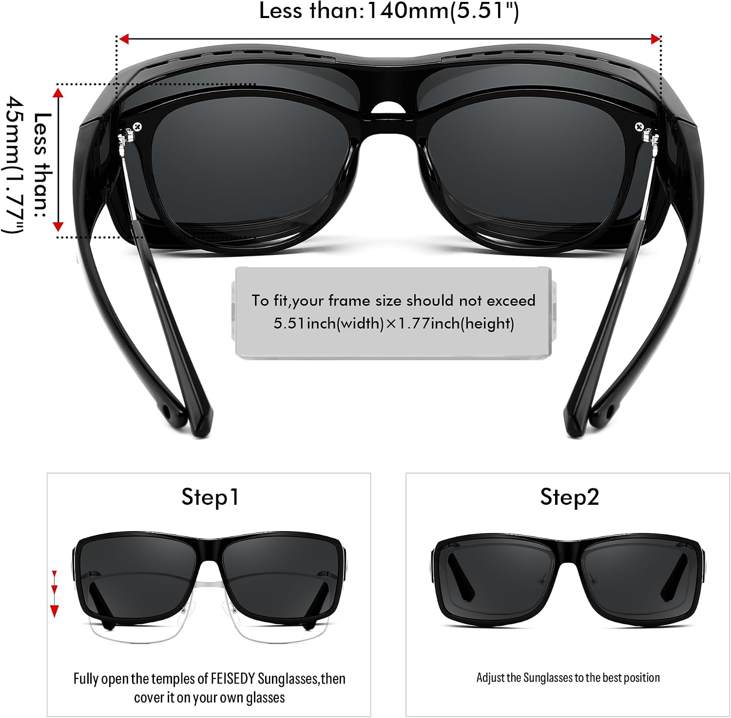 商品图片 17 | B0GR4T274K | FEISEDY Polarized Fit Over Glasses Sunglasses Driving Outdoors B0330