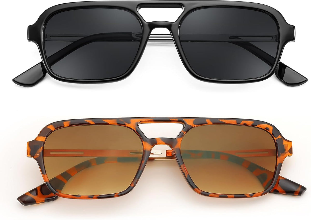ÉÌƷͼƬ 2 | B0925V3NP4 | FEISEDY Vintage Square 70s Flat Aviator Sunglasses Women Men Metal Design Shades B2752