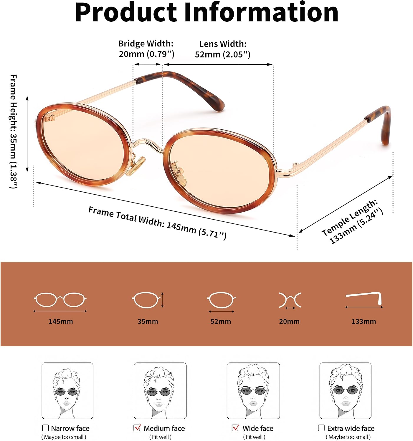 商品图片 27 | B0H2XM1HNJ | FEISEDY 90s Retro Oval Cat Eye Sunglasses UV400 Small Face B0450