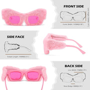 ÉÌƷͼƬ 68 | B09PN9V5N6 | FEISEDY Sunglasses Women Plush Fuzzy Soft Velvet Party Masquerade B2877