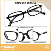 ÉÌƷͼƬ 13 | B0DXK32V6F | FEISEDY Fashion Rectangular Blue Light Glasses for Women Retro Small Frames Vintage Trendy 90s Square Eyeglasses B0255