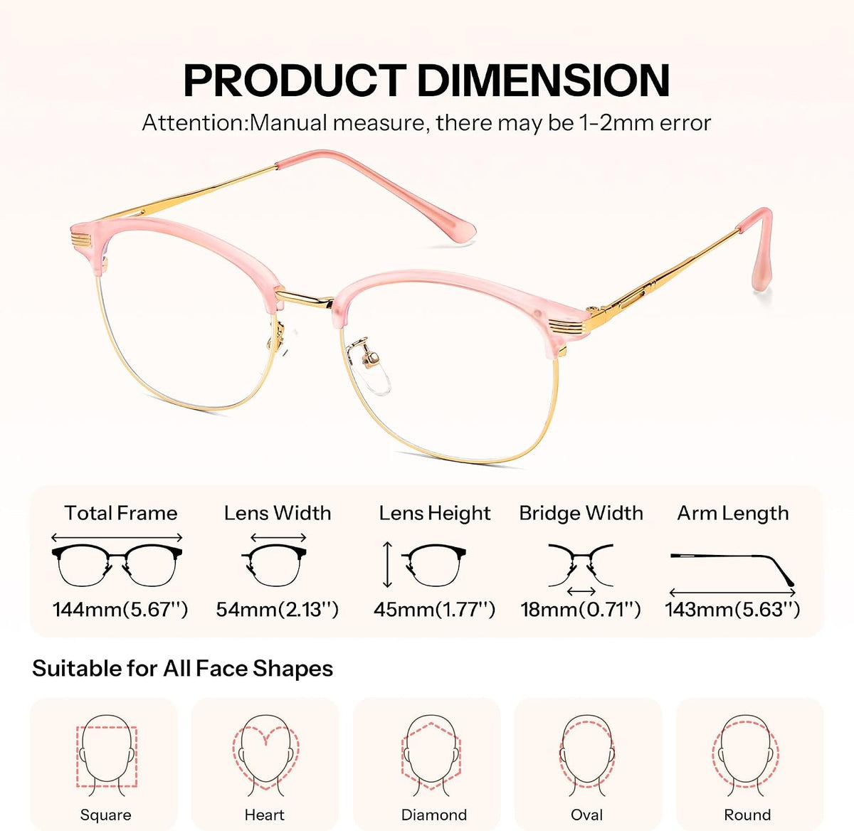 ÉÌƷͼƬ 13 | B0FKT9PDRD | FEISEDY Retro Semi Rimless Blue Light Glasses for Women Men B0438