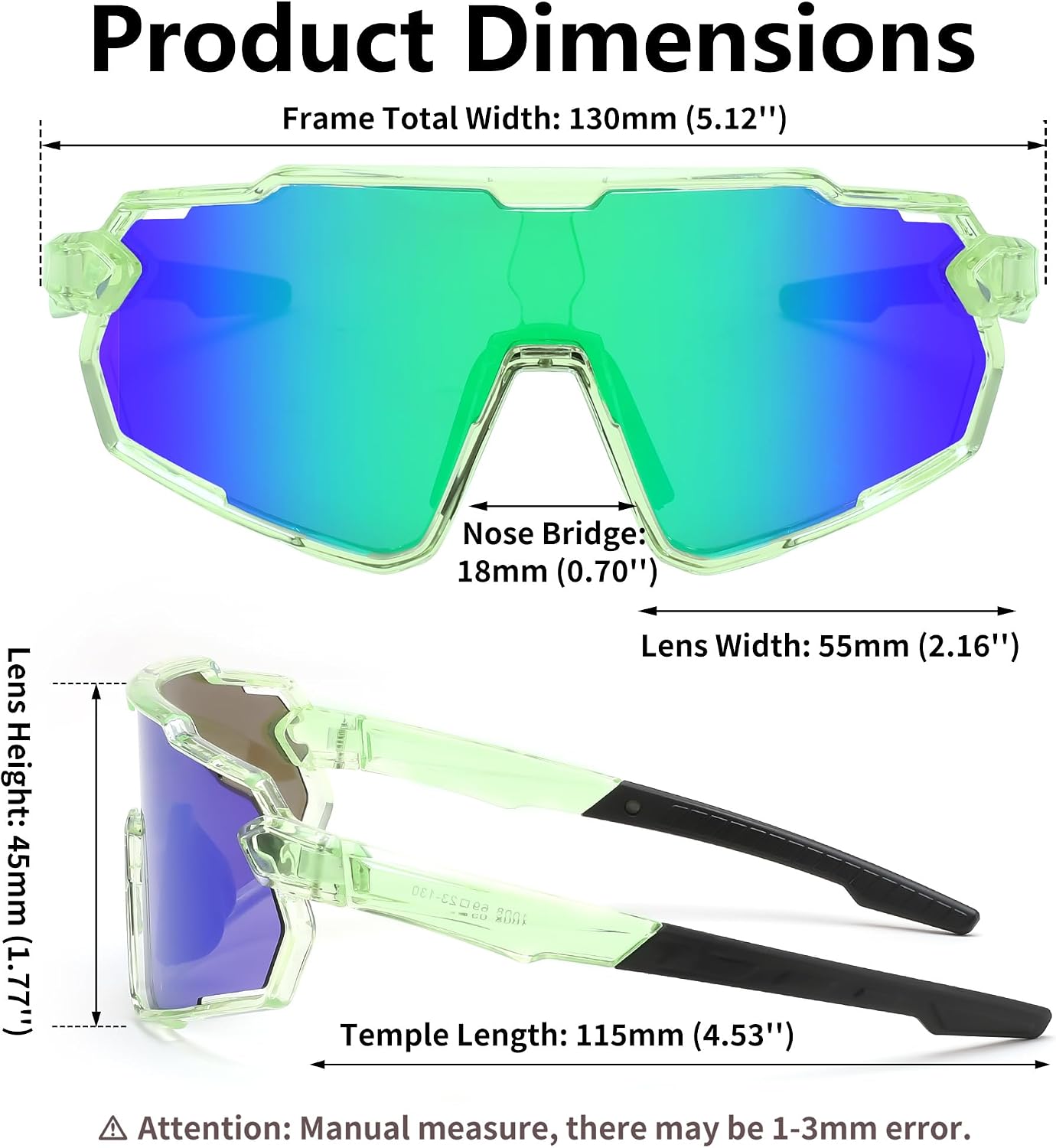 商品图片 36 | B0D6XZ67Q2 | FEISEDY Kids Teens Baseball Polarized Sunglasses Lightweight Frame UV400 Sports Cycling Shades for Boys Girls B0190
