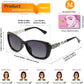 商品图片 32 | B0D2RBKKPD | FEISEDY Polarized Women Sunglasses Retro Shades Photochromic Lens Sparkling Crystal Sunglasses UV400 Protection B0144