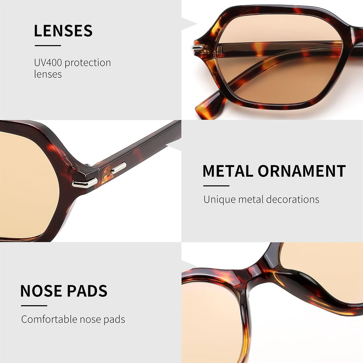 ÉÌƷͼƬ 18 | B0HJYQR9BW | FEISEDY Classic Square Sunglasses for Women Men, Retro Trendy Shades B0493