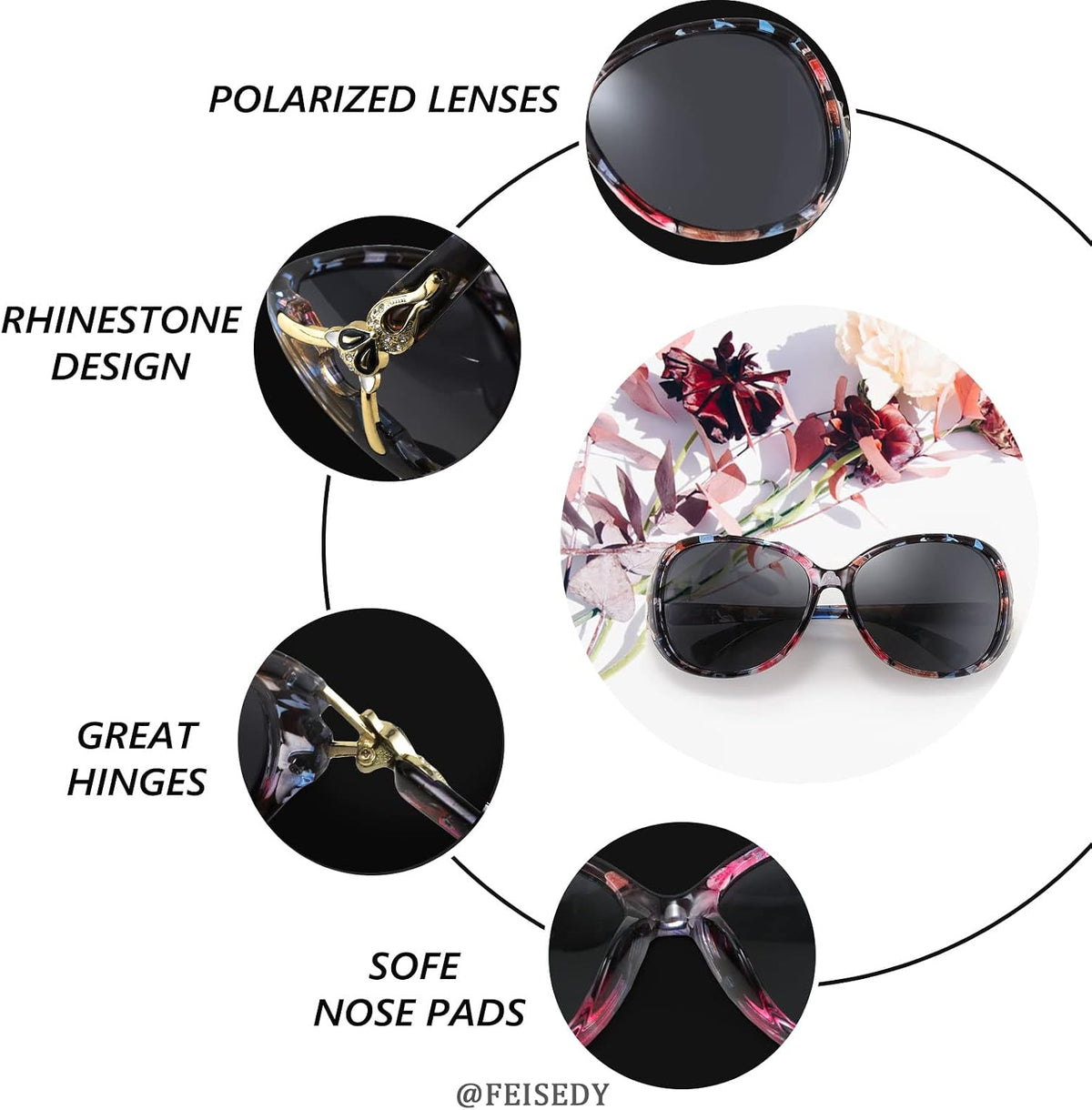 ÉÌƷͼƬ 14 | B08S7G8RRP | FEISEDY Oversized Polarized Sunglasses Women Men Large Shades B2730