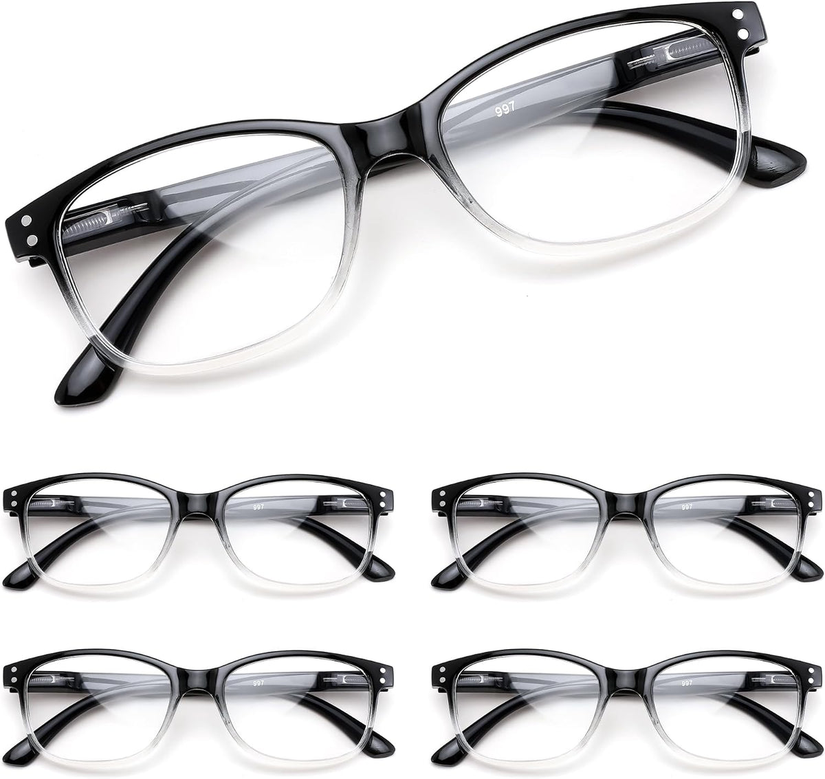 ÉÌƷͼƬ 20 | B0F7HQL9ND | FEISEDY 6/5 Pack Classic Reading Glasses Rectangular Readers B0297