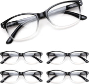 ÉÌƷͼƬ 20 | B0F7HQL9ND | FEISEDY 6/5 Pack Classic Reading Glasses Rectangular Readers B0297