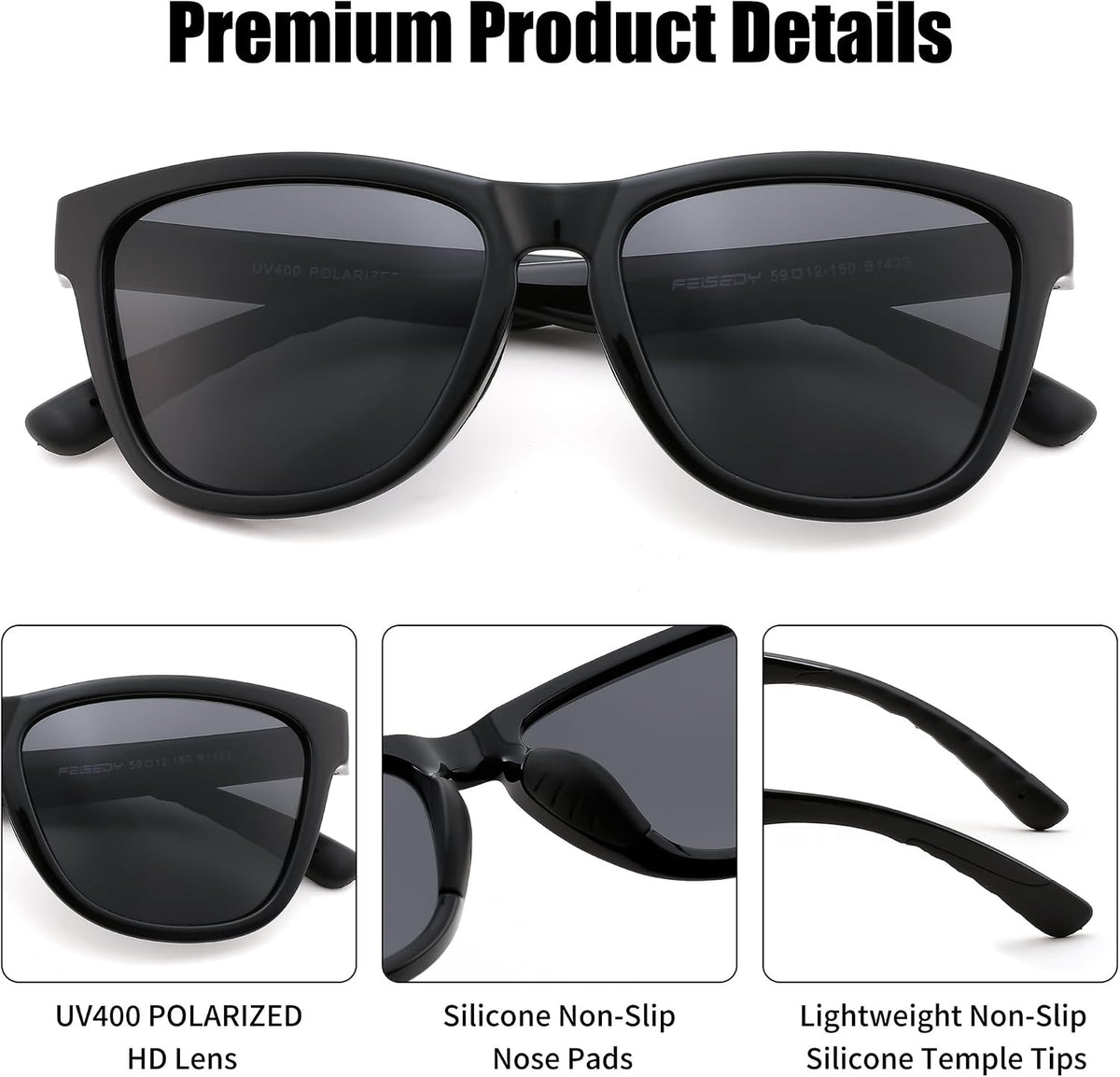 商品图片 6 | B0HFJF1ZXG | FEISEDY Polarized Sunglasses Women Men Sports Lightweight Sun Glasses B1423