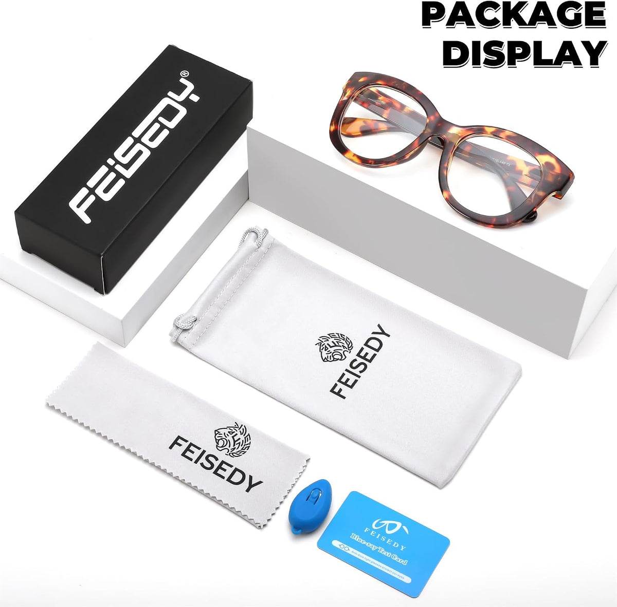 ÉÌƷͼƬ 32 | B0DSP9ZRGV | FEISEDY Retro Blue Light Glasses for Women Men, Thick Square Glasses Blue Light Blocking, Anti Glare Digital &Eyestrain B0278