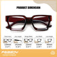 商品图片 12 | B0DXDYMMPM | FEISEDY Retro Blue Light Blocking Glasses for Women Men 90s Classic Rectangle Frame Thick Chic Computer Eyeglasses B2383R