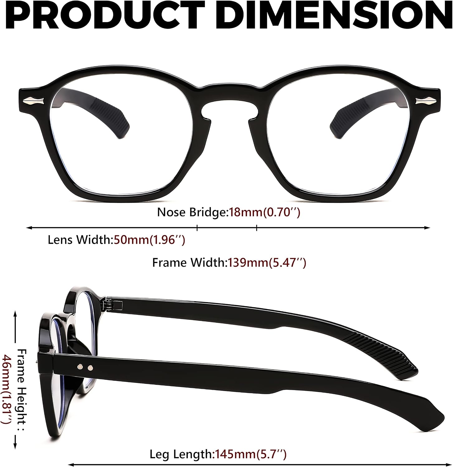 商品图片 5 | B0B7MDH4RM | FEISEDY Women Men Blue Light Blocking Computer Glasses Retro Small Round Sqaure Frame Eyewear B2928