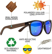 商品图片 2 | B07J2YHS4L | FEISEDY Polarized Wood Sunglasses Women Men HD UV400 Driving Fishing Golf Sunglasses B2448