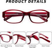 ÉÌƷͼƬ 11 | B0DNFH17R9 | FEISEDY Rectangular Blue Light Blocking Glasses for Women Men Vintage Stylish Computer Glasses Fake Nerd Eyewear Frame B0266