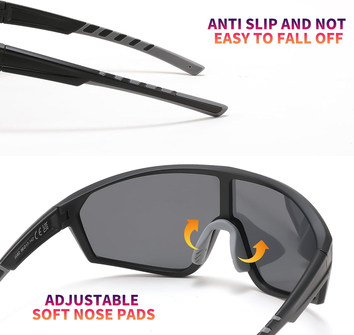 ÉÌƷͼƬ 17 | B0CSJXGX3L | FEISEDY Polarized Sports Sunglasses for Men Women Cycling Running Fishing Tac Glasses UV400 Protection B1125