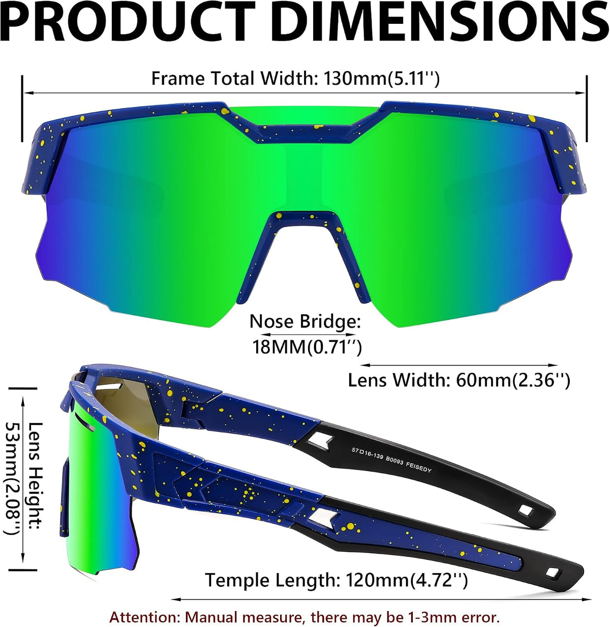 ÉÌƷͼƬ 65 | B0CCJ9N8C5 | FEISEDY Kids Sports Sunglasses UV400 for Youth, Ages 8-16 B0048