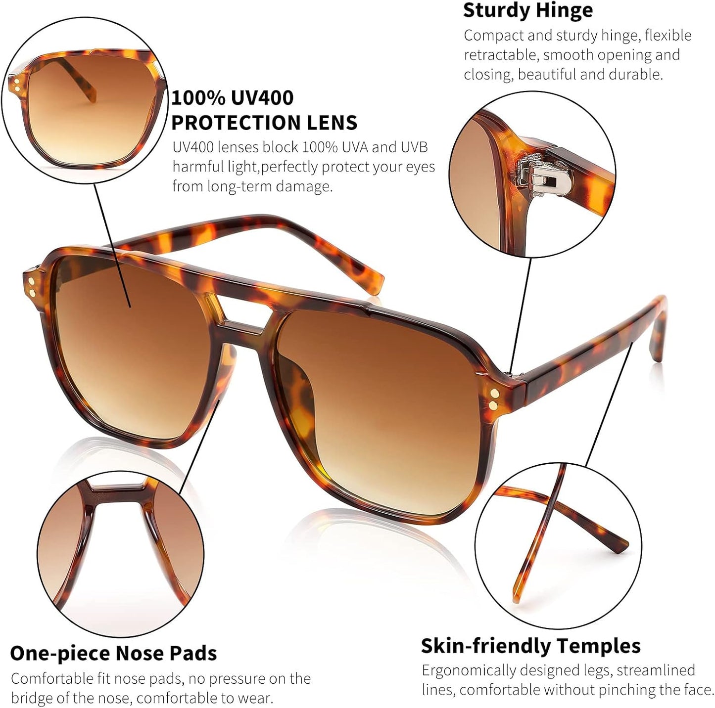 商品图片 24 | B09J8999GR | FEISEDY Retro Square Aviator Sunglasses Women Men 70s Vintage Trendy Plastic Frame Sun Glasses B2835
