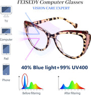 ÉÌƷͼƬ 25 | B0CGNLZQFZ | FEISEDY Women Cateye Blue Light Blocking Glasses Fake Nerd Clear Computer Eyewear TR Fashion Frame B0040