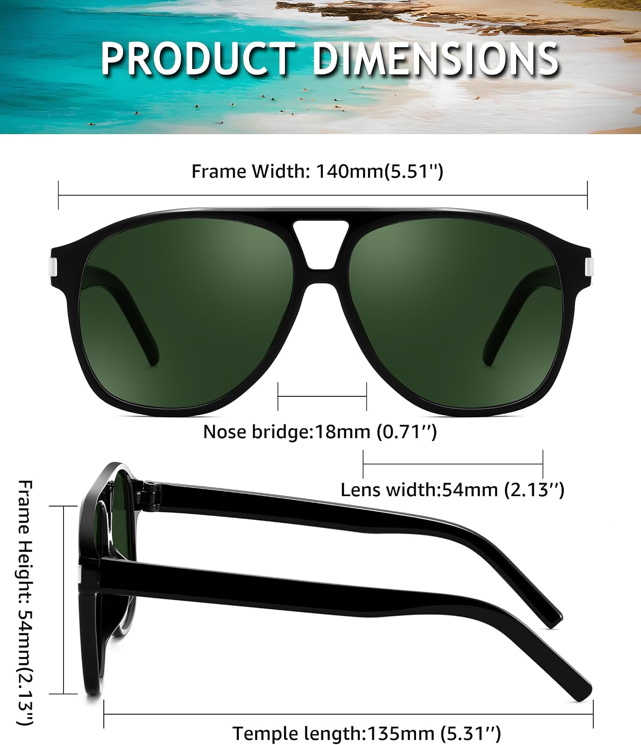商品图片 13 | B0GXMV1N2N | FEISEDY Retro Aviator Sunglasses for Women Men Square Sunnies 70s Pilot Style Lightweight UV400 Shades B0421