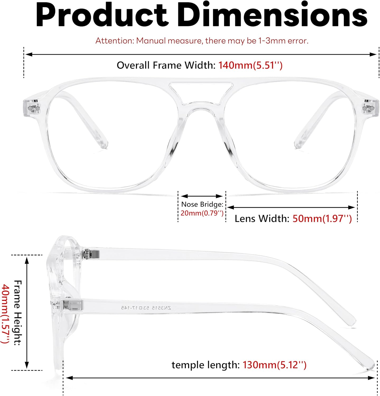 商品图片 12 | B0CY2LFJP7 | FEISEDY Blue Light Blocking Glasses Women Men Square Computer Lightweight Pilot Glasses Anti Eyestrain & UV Glare B0141