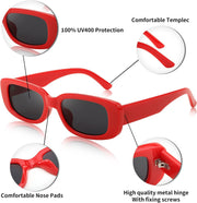 ÉÌƷͼƬ 5 | B09XM65NG6 | FEISEDY 2PACK Rectangle Retro Sunglasses 90s Chunky Small Cool Square Glasses B7039-F2