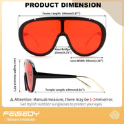 ÉÌƷͼƬ 68 | B085PPHWTZ | FEISEDY Retro Oversized Sunglasses Women Men One Piece Frame B2580