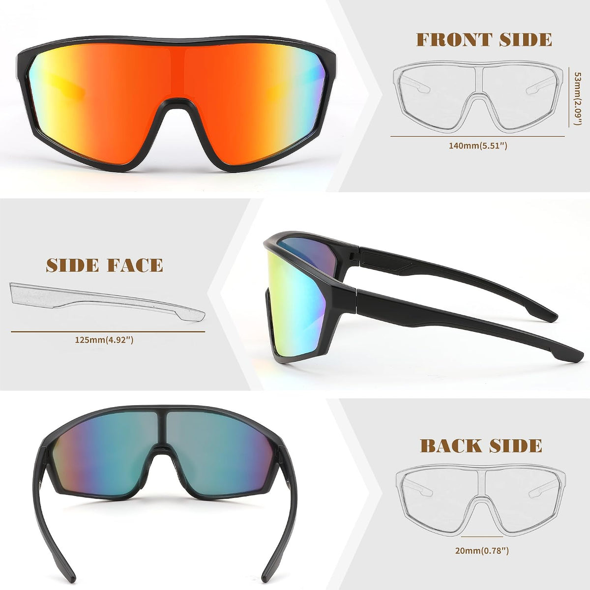 ÉÌƷͼƬ 11 | B0CNSHHV4H | FEISEDY Cycling Sunglasses Men Women, UV400 Protection for Baseball Cycling Sun Glasses Youth 8-12 B0085