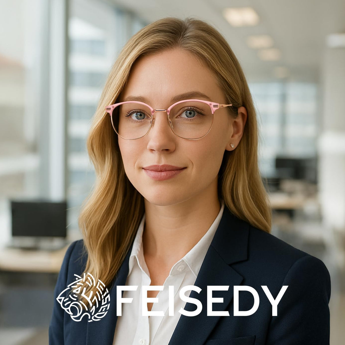 ÉÌƷͼƬ 11 | B0FKT9PDRD | FEISEDY Retro Semi Rimless Blue Light Glasses for Women Men B0438