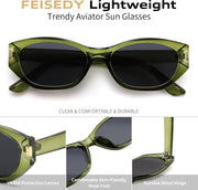 ÉÌƷͼƬ 5 | B0GV7G6XL2 | FEISEDY Retro Cat Eye Sunglasses for Women Trendy Shades Chunky Frame B0418