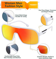 ÉÌƷͼƬ 12 | B0CWTZ9491 | FEISEDY Fashion Polarized Sunglasses Oversized One Piece Reflective Lens Sports Sun Glasses B0122