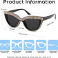 商品图片 5 | B0BZ7YMM4F | FEISEDY Oversized Women Cat Eye Rhinestone Sunglasses Costume Party B2360