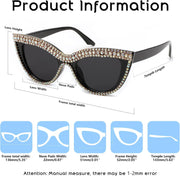 ÉÌƷͼƬ 5 | B0BZ7YMM4F | FEISEDY Oversized Women Cat Eye Rhinestone Sunglasses Costume Party B2360