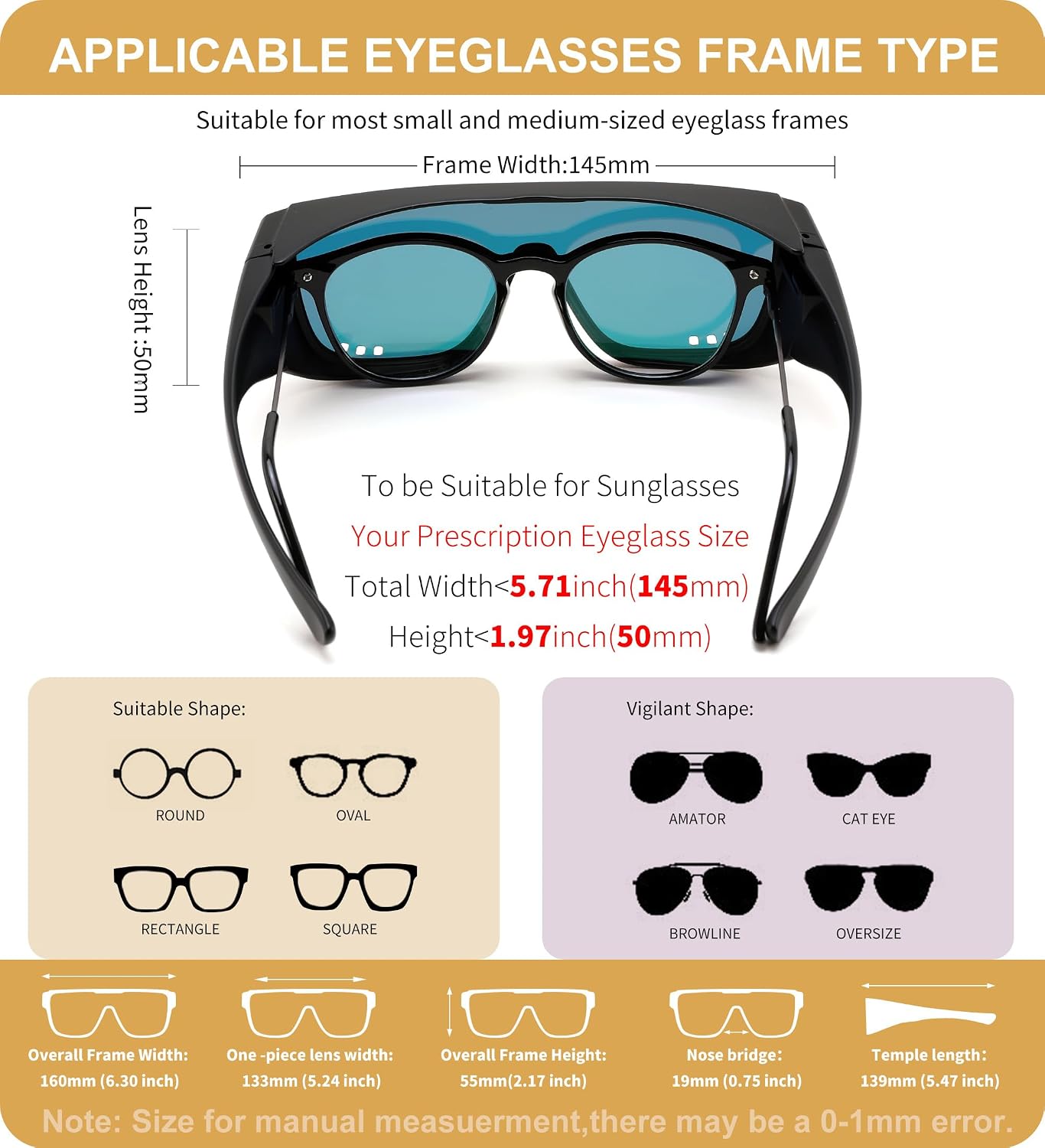 商品图片 14 | B0H2Z4Q1KM | FEISEDY Fit Over Glasses Polarized Sunglasses for Men Women B0456
