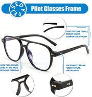 商品图片 3 | B0BYCYNXHJ | FEISEDY Lightweight Pilot Glasses Frame Blue Light Blocking Glasses Women Men Oversized Square Computer Glasses B2387
