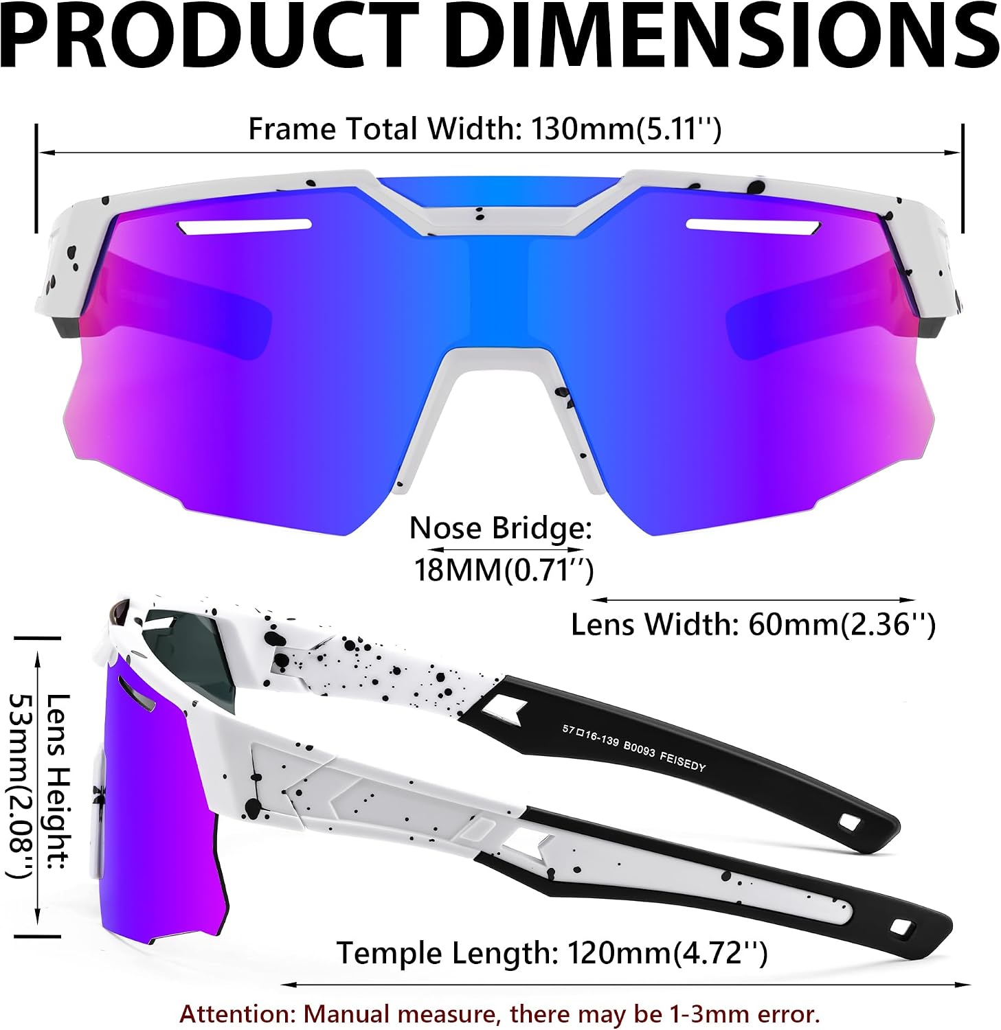 商品图片 13 | B0D78P6WRV | FEISEDY Kids Teens Baseball Polarized Sunglasses Sports Cycling Glasses for Youth Boys Girls Age 8-16 B0157