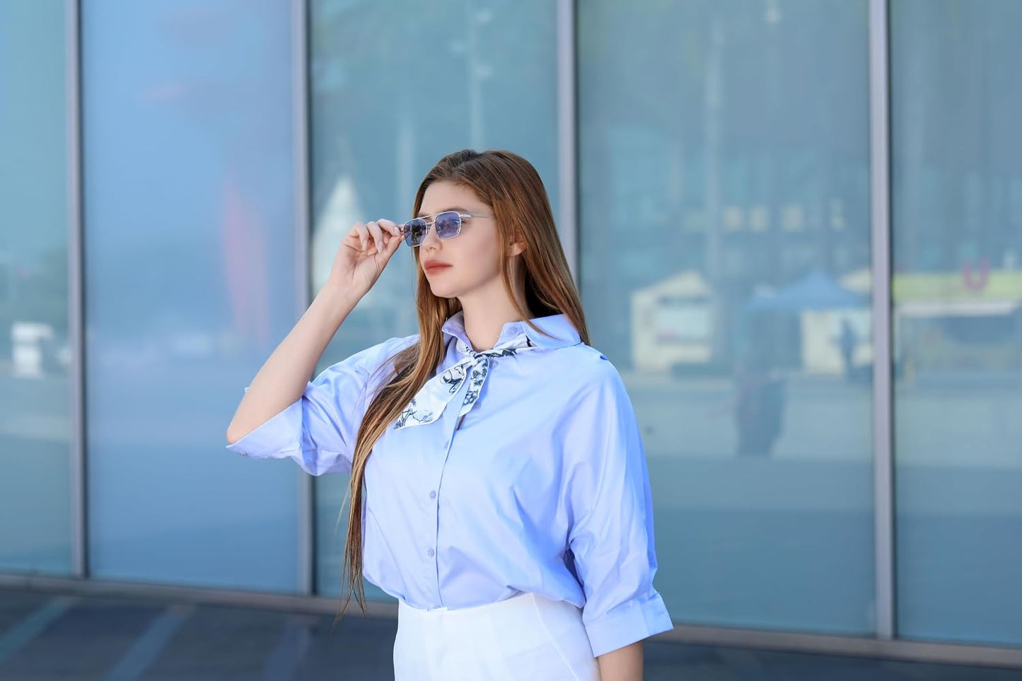 商品图片 12 | B09GKB6G1G | FEISEDY Fashion Square Aviator Sunglasses Women Men Trendy Retro Metal Frame Sun Glasses Candy Color Lens B1036